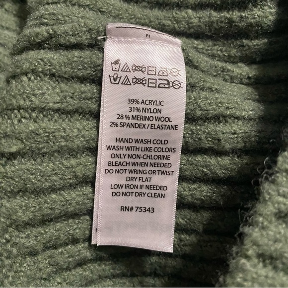 Rachel Zoe Green Wool Blend Turtleneck Legging Hi Low Sweater - Picture 5 of 5